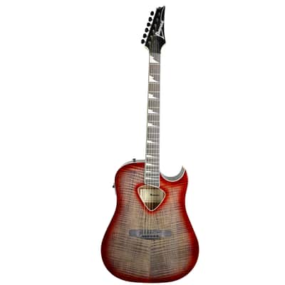 Ibanez Altstar ALT50FA Acoustic/Electric Guitar Red Doom Burst High Gloss image 2
