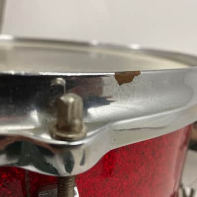 Gretsch 1950’s Broadcaster 3-ply red sparkle drum kit. 20-13-16-14x5 1/2 image 19