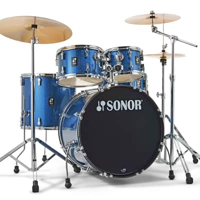 Drum Kit Sonor AQX Studio With Bronze Cymbals And Hardware, Blue Ocean Sparkle image 4