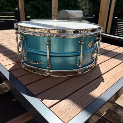 Joyful Noise Luminary 6.5x14 Anodized Blue Snare Drum – Mint – Case & Paperwork image 4