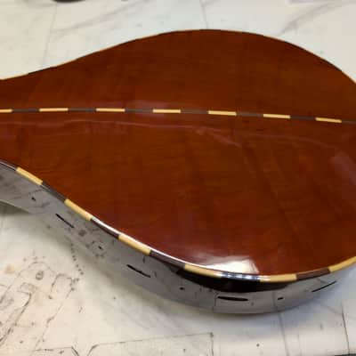 Taisamlu A-Shape Mandolin with strap and soft case.  Fresh set up.  New strings.  Nut and bridge saddle are bone.  Plays nicely.  Sounds great.  Its loud! image 14