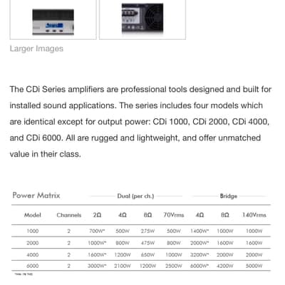 Crown CDi 1000 2-Channel 500-Watt Power Amplifier image 2