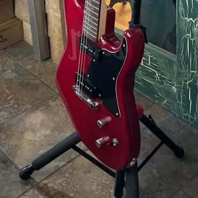 Squier Paranormal Strat-o-Sonic SS Electric Guitar in Transparent Crimson Red image 3