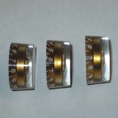 THREE used kind of relic'ed genuine Gibson GOLD SPEED KNOBS (ONLY 3 of the 4 knobs from PRSK-020 set are for sale) from 1990s image 7