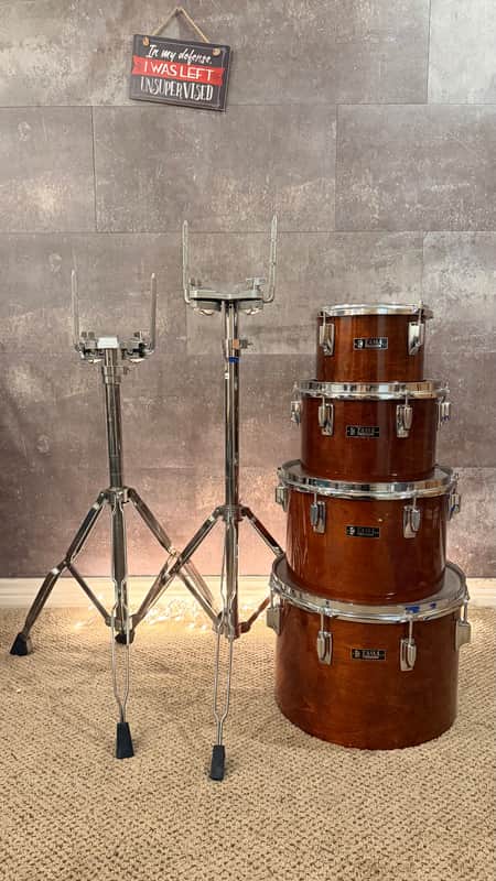 FACTORY MATCHED Tama Superstar Series Concert Toms 8/10/12/14” 1982 w/ Stands image 1