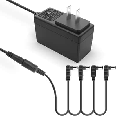 Guitar Pedal Power Supply, 9V, 1A, BOSS PSA Adapter 9V DC Power Supply for Guitar Pedals Keyboard Pedalboard BOSS PSA, 9 Volt 1 Amp DC Power Cord Adapter【Tip Negative】&【4 Way Daisy Chain Pedal Cables】 image 1