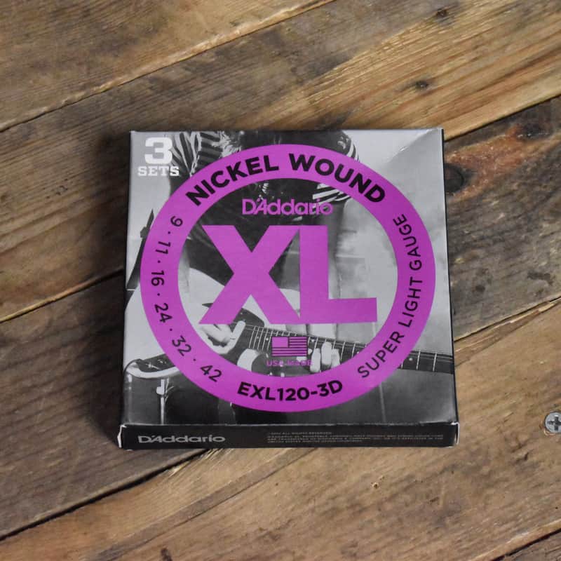 D'Addario EXL120-3D 3-PackNickel Wound Electric Guitar Strings Super Light 9-42 image 1