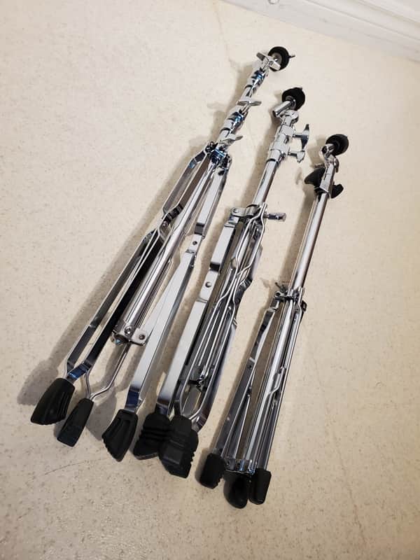 3 Vtg 1960's-1970's PEARL DRUM Cymbal Stands - For the Lightweight Player - Ultra Clean image 1