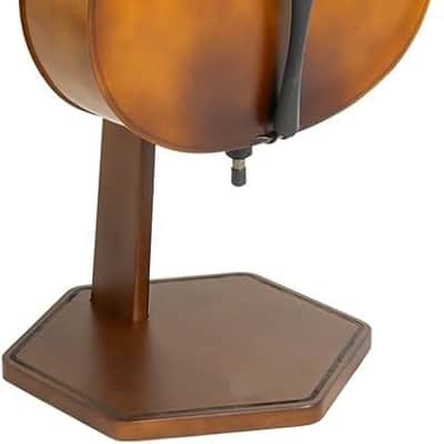 Wooden Cello Stand with Bow Holder, Heavy-Duty Floor-Standing Display Stand, Cello Wood Floor Stand for 1/2, 1/4, 3/4, 4/4,1/8, 7/8 Full Size, for Home and Studio image 3