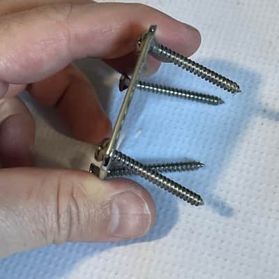 1990's Era Fender USA Stratocaster Guitar Chrome Neckplate & Screws image 4