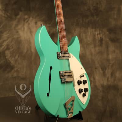 2013 Rickenbacker 330/12S 12-string Sea Green w/Rose Morris sound hole image 11