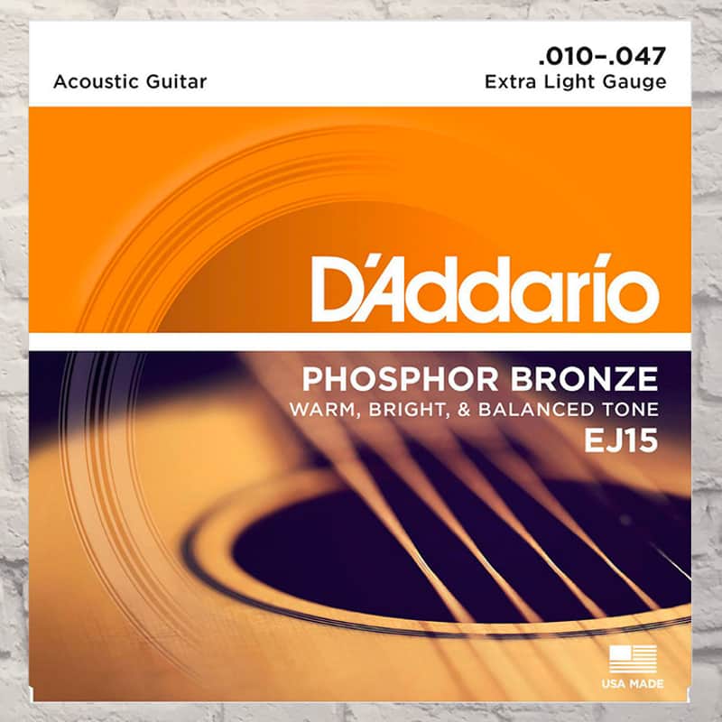D'Addario EJ15 Extra Light Phosphor Bronze Acoustic Strings 10-47 image 1
