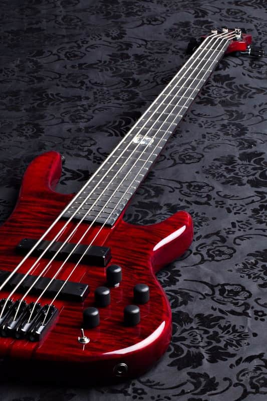 Wolf 5 String Jazz Bass Transparent Red Bass 2016 w/ Gigbag image 1