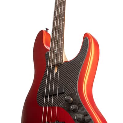 Brubaker JXB-4 Standard Bass Guitar, Tangerine Metallic - Mint Open Box image 10