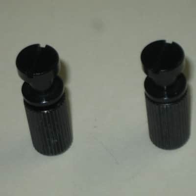 ONE pair of rarely used (rarely handled) Gibson BLACK GLOSS Finish STUDS (aka Mounting Pieces) and Black Finish ANCHORS (aka Inserts) for PTTP BLACK GLOSS Finish Stop Bar Tailpiece (Tailpiece NOT included) came off of a 2000 LP Gothic (NO guitar) image 2