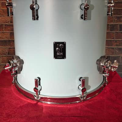 Sonor SQ1 16x15" Birch Floor Tom Cruiser Blue Satin w/ Legs image 2