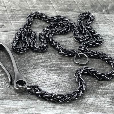 Anthology Gear Leather Chain Wallet with Guitar Pick Slots - Grey/Black image 5