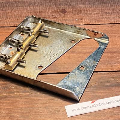Fender  1950s Telecaster / Blackguard / Nocaster aged bridge GVT true brass Saddles  Aged image 5