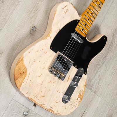 Mint Fender Custom Shop S23 Limited Edition 1950 Double Esquire Heavy Relic Guitar, Aged White Blonde image 2