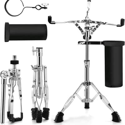 Snare Drum Stand with Drum Sticks Holder,Tall Drum Pad Stand Adjustable Height 14.5 to 23 Inches Accessories Arm Kit Tripod Snare Stand for Drum Set Fit for 14 to 10 Inch Lightweight Drum Practice Pad Stand for Drum Beginners image 1