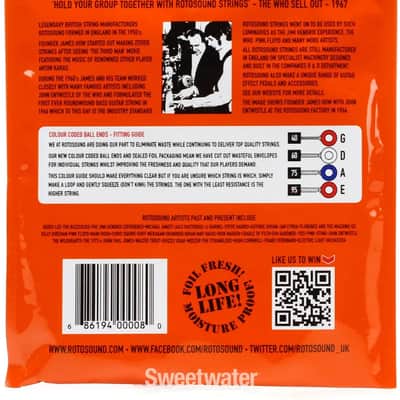 Rotosound RS66LD Swing Bass 66 Stainless Steel Roundwound Electric Bass Strings - Standard (45 - 105) 2020s - Standard image 3