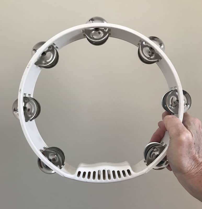 Tambourine or tamborine - 10" X 2" White image 1