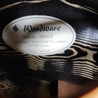 Woodware 1660CE bowl-back electric/acoustic w/LR Baggs pickup + Ovation case - natural image 16