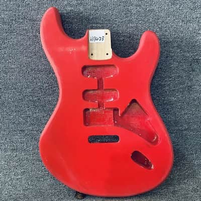 HSS Red Basswood Guitar Strat Style Body image 1