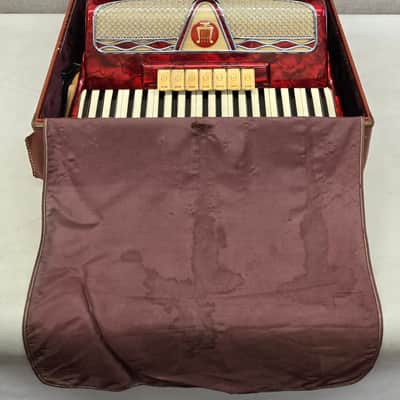 Frontalini Red Piano Accordion LMM 41/120 Ready To Play image 2