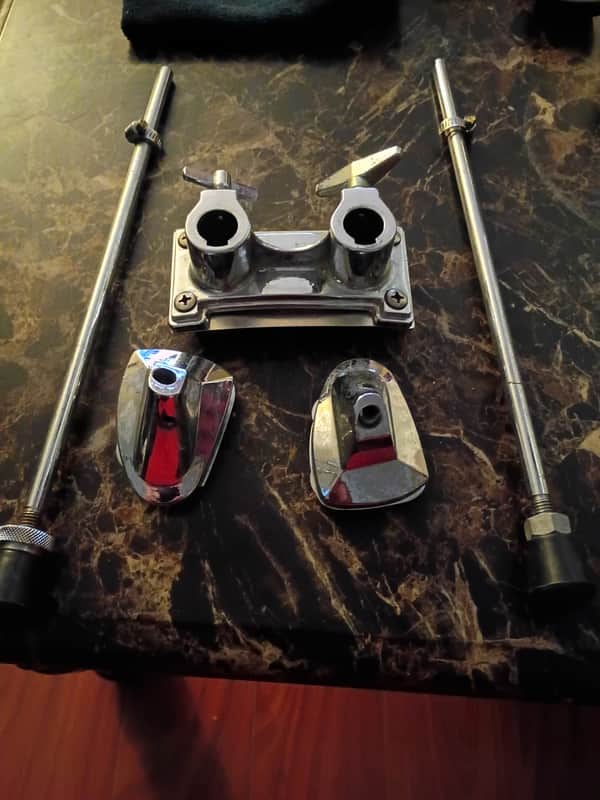 Vintage Remo Quadra Bass Drum Parts mount spurs 80s image 1