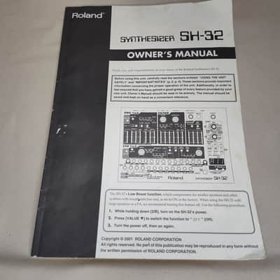 Roland SH-32 Desktop Synthesizer Module 2002 - 2004 Manual