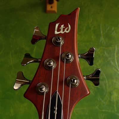 ESP LTD B-5E Neck-thru active 5-string bass (Mahogany top version) image 4