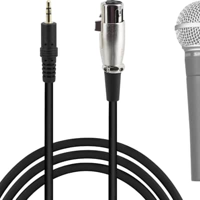 Creators 3.5MM Male to XLR Female Microphone Cable 8 FT / 2.5 M, Compatible with Shure SM58, SM57, SM48, SM7B, MV7, PGA48, PGA58, BETA 58A, Balanced Mic Cord (Black)