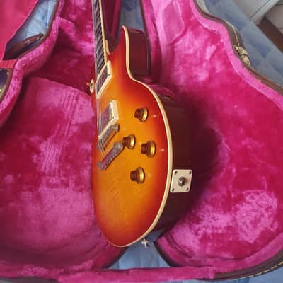 Solid Flame Maple Top Greco Egf-1800 Sunburst Super Real 1981 DryZ Brazilian Fretboard 1 piece body - Neck split - read descriptions image 17