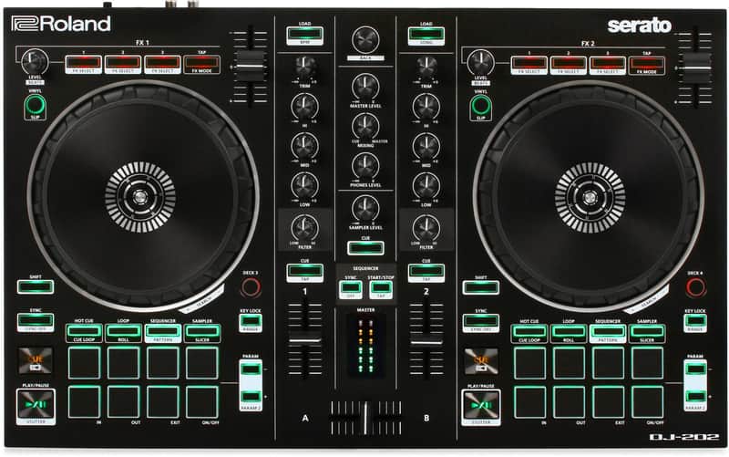 Roland DJ-202 4-deck Serato DJ Controller with Drum Machine image 1
