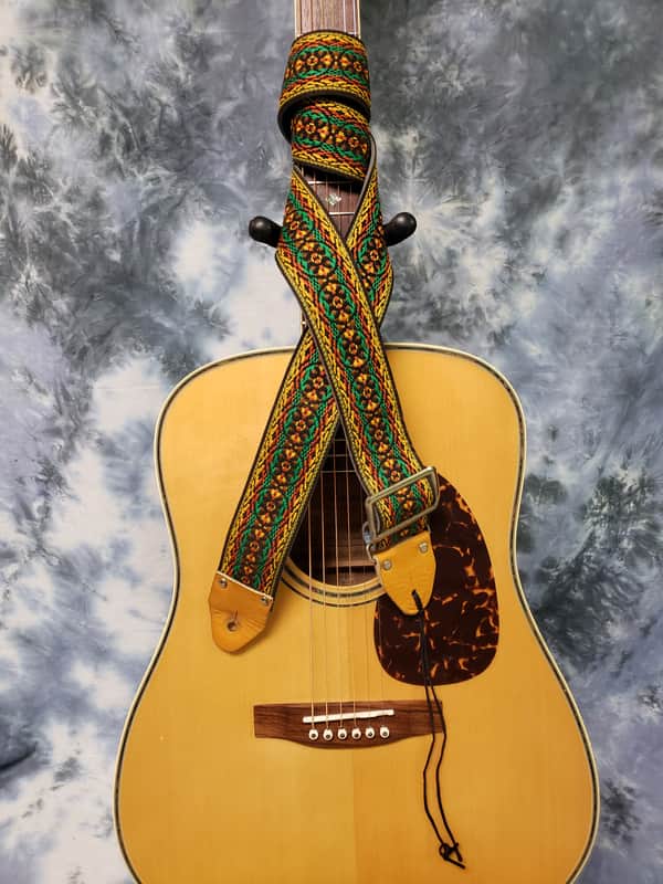 Vintage 1960's Ace Style Glass Guitar Strap Metal Buckle Hendrix Clapton image 1