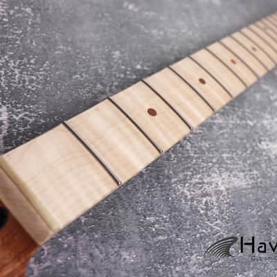 S Style Mahogany Neck flame Maple Board Stainless Steel Jescar Frets, S Type 22 Frets Guitar Replacement And Gadget image 6