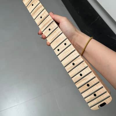 4a floyd rose nut stainless steel 22 frets flame Maple guitar neck 25.5inch hole 10mm Lock nut Satin Wheel truss rods image 3
