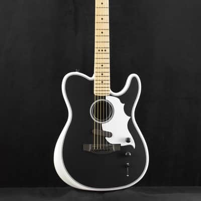 Mint Fender Jack White Triplesonic Acoustasonic Telecaster Satin Arctic White with Black Top image 2