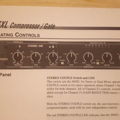 dbx 266XL Compressor/Gate Owner/Operator Manual in English, French, German and Italian image 5