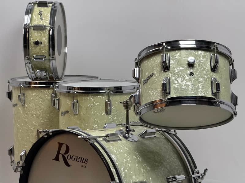 Rogers 20/12/14/16/5x14" Cleveland-Era Holiday Drum Set - White Marine Pearl image 1