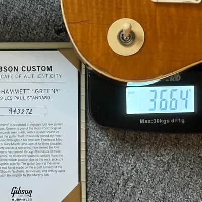 2 Gibson Les Paul Custom Shop GREENY Murphy Lab 3.664g u. 3.669g Tausch und Ratenzahlung möglich. Aus meiner Sammlung - verkaufe meine beiden Gibson Les Paul Custom Shop GREENY Murphy Lab image 2