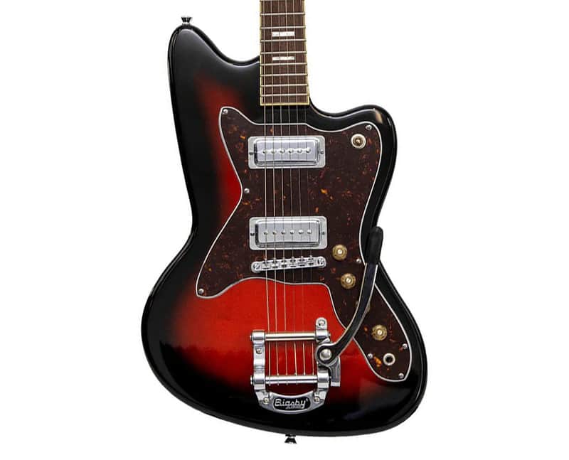 Silvertone 1478 Reissue Red Silver Flake Burst | Reverb