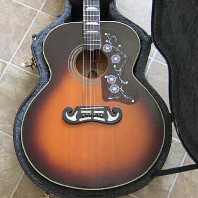 RARE! Barely used 1994 Epiphone EJ-200 in Vintage Sunburst with OHSC, OASIS/NOEL GALLAGHER!! image 5