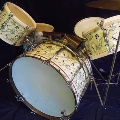 Ludwig and Ludwig Top Hat and Cane, Swing Sensation,  1940s Original Drum Set image 9