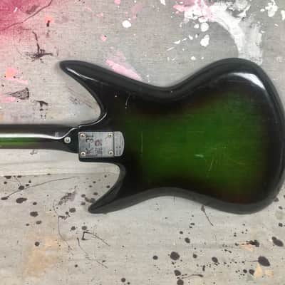 Vintage Teisco K-3L Sharkfin Circa 1960's Dark Greenburst Needs TLC & Repair K3-L image 9