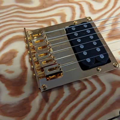 Cozart T-Style Electric Guitar, Flamed Burled Maple Veneer, Humbucker, Gold Hardware, Starter image 3