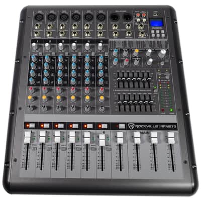 Rockville RPM870 8 Channel 6000w Powered Mixer w/USB, Effects+Foldable Stand image 6