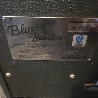 1999 Fender Blues Junior Made in USA (Green PCB) - 15 Watt Tube Combo Amp - Black image 2