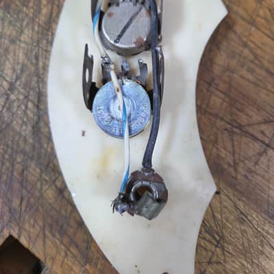 Vintage RARE 1958 Supro Silvertone Belmont Electric Guitar Pickguard Pots Input Jack Luthier Parts image 6